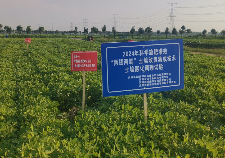 2024年科學施肥增效兩提兩調(diào)土壤改良集成技術土壤酸化調(diào)理試驗